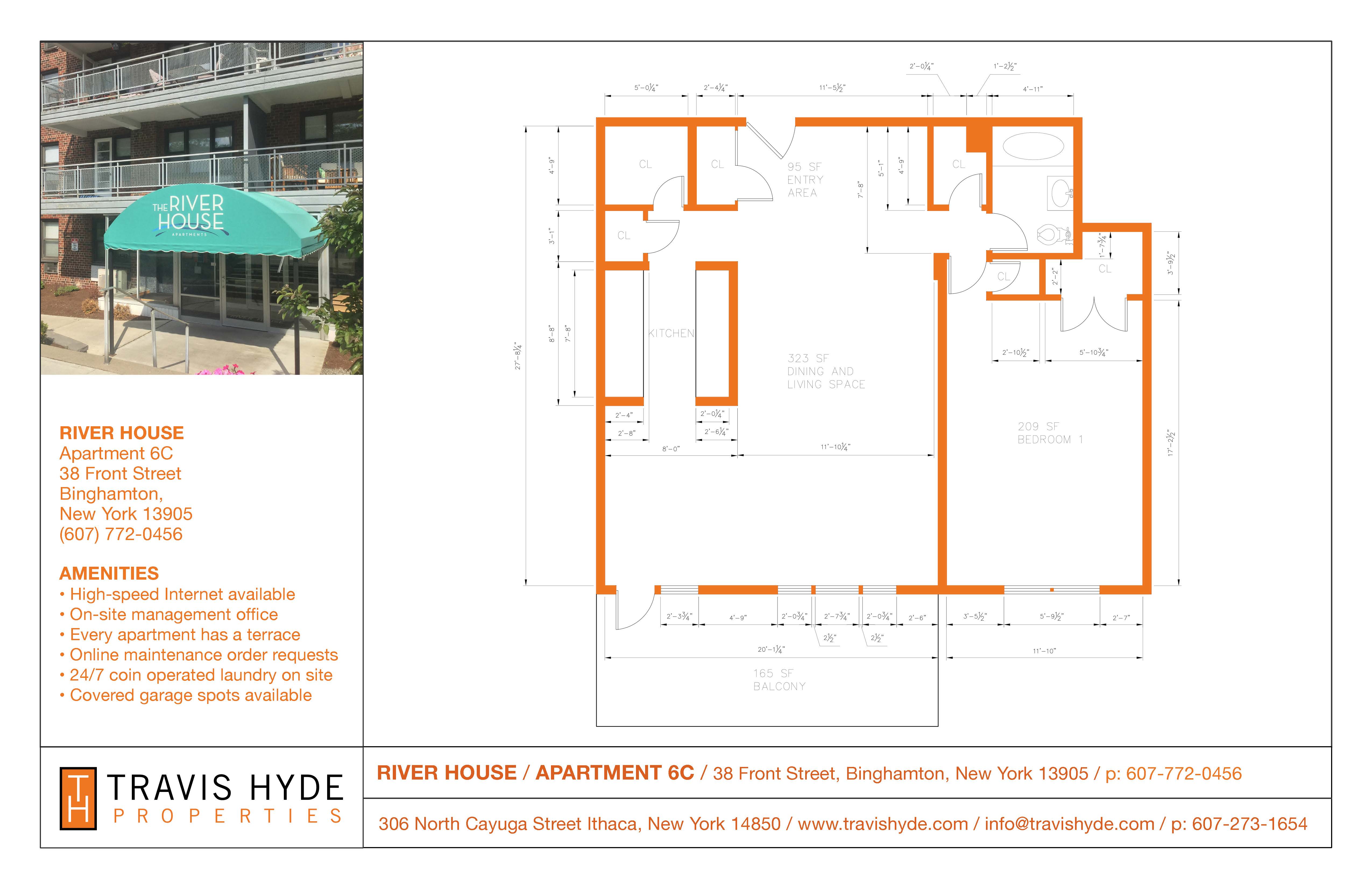 Floor plan for Travis Hyde Properties in Ithaca, NY