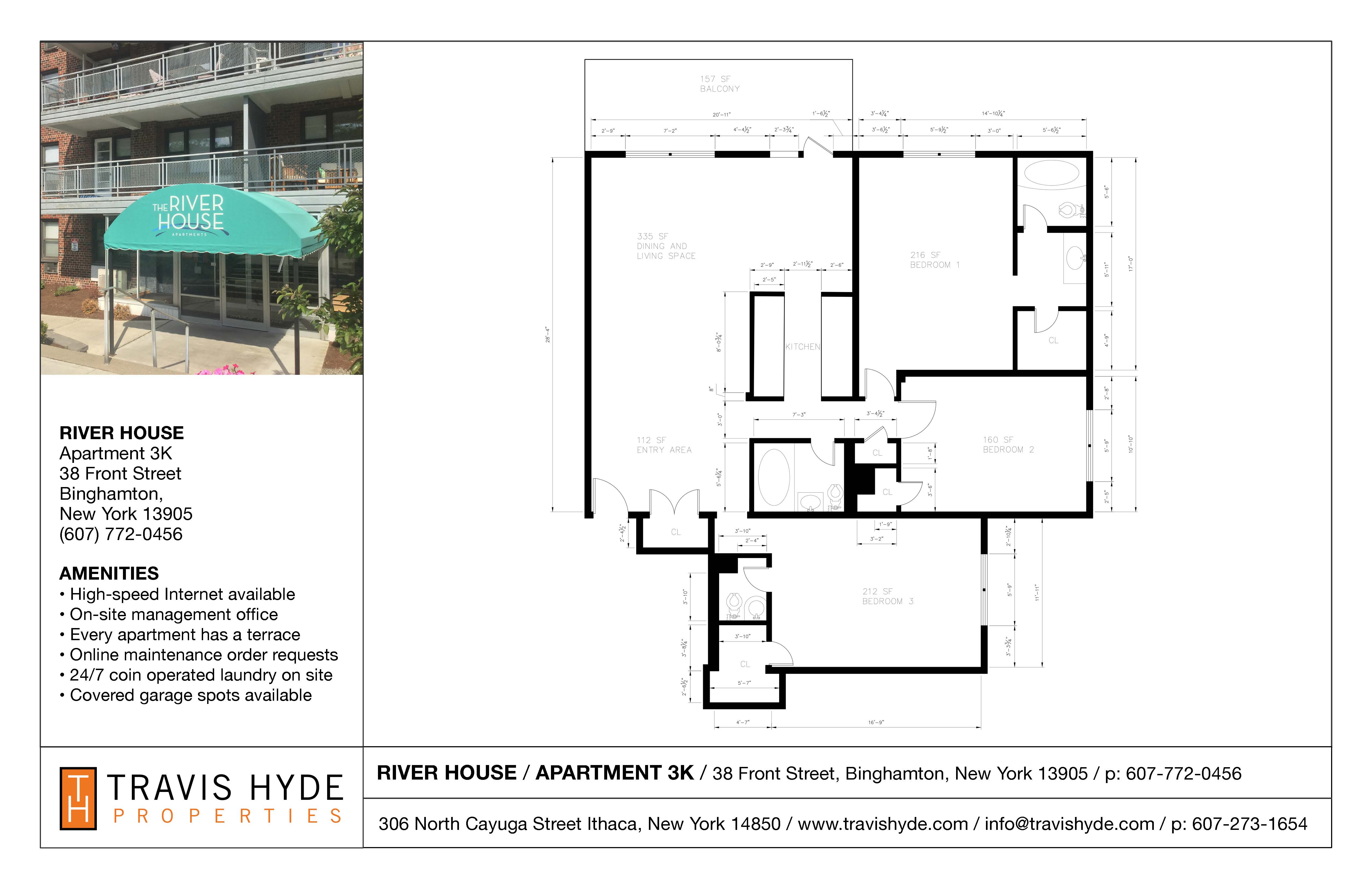 Floor plan for Travis Hyde Properties in Ithaca, NY