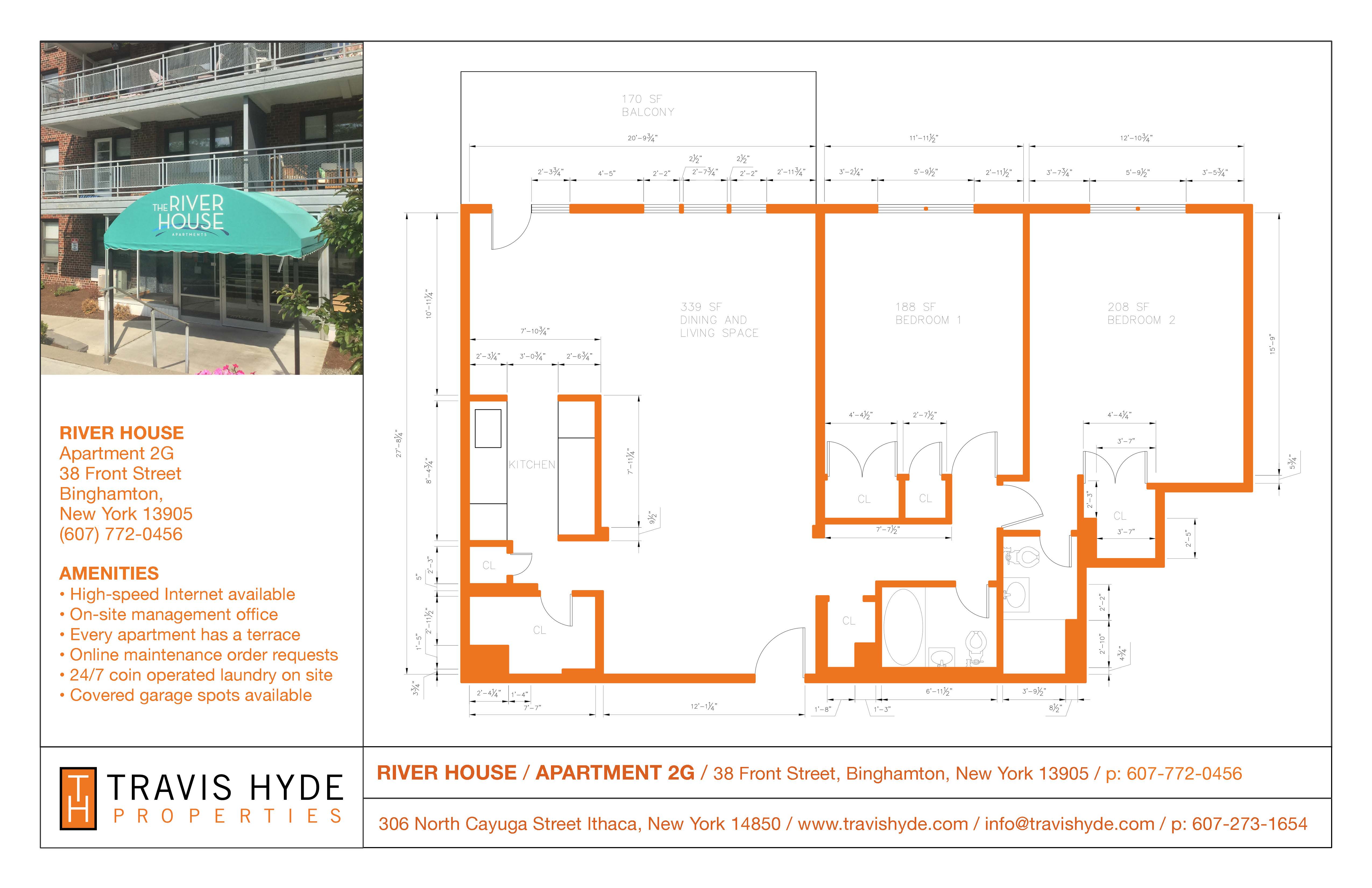 Floor plan for Travis Hyde Properties in Ithaca, NY