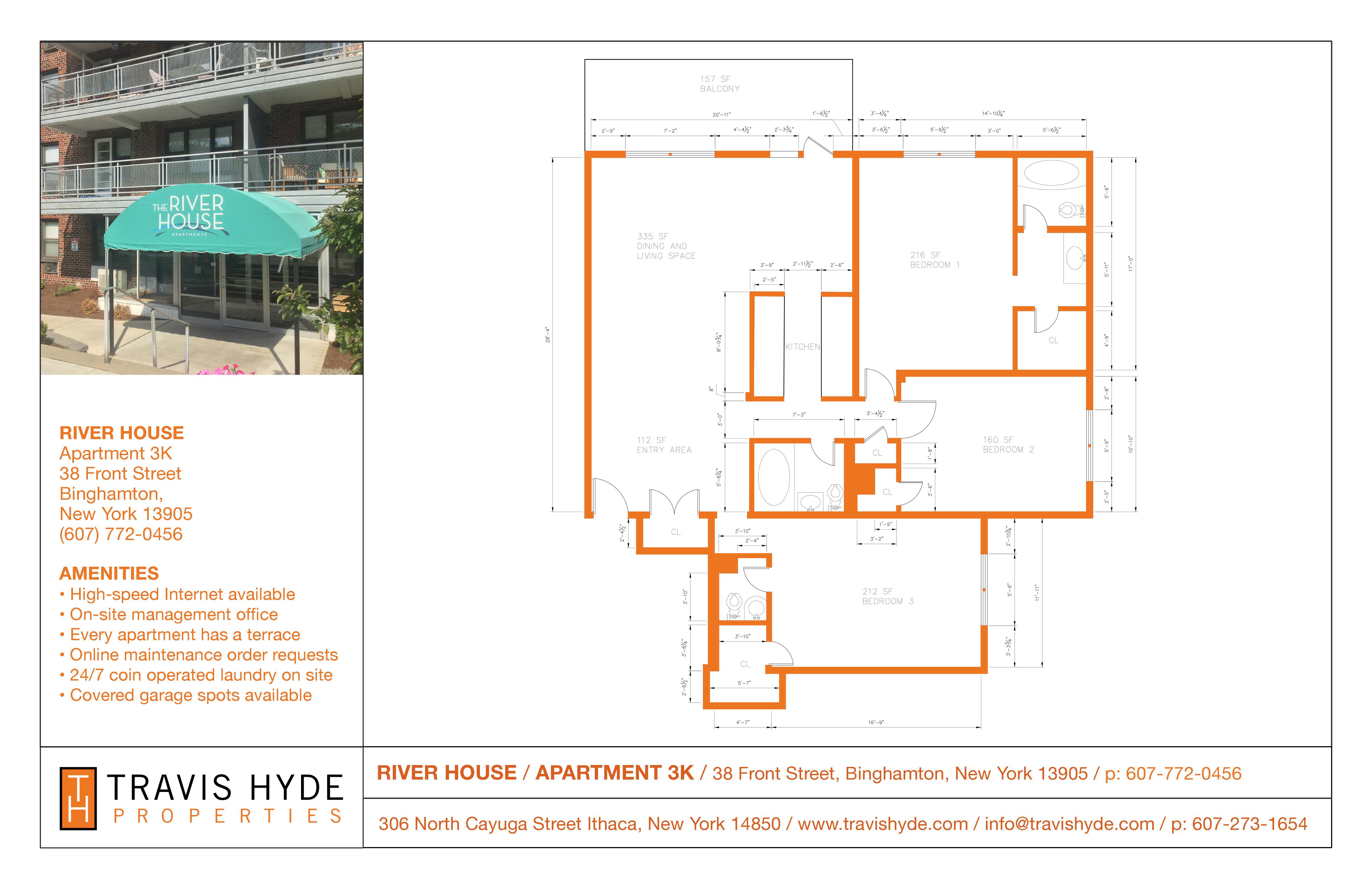 Floor plan for Travis Hyde Properties in Ithaca, NY