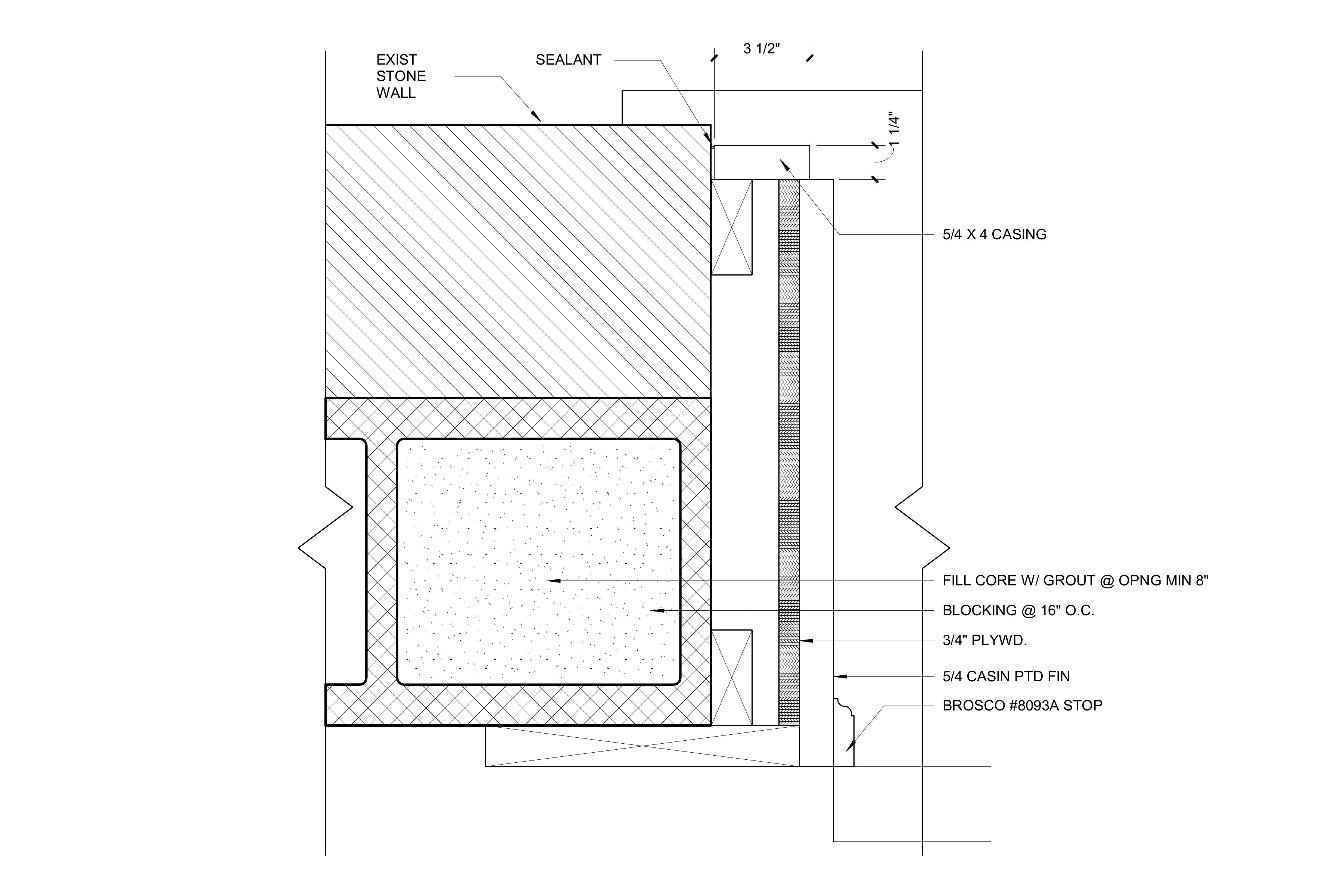 2101 Rockefeller Archive Center — overhead door jamb detail